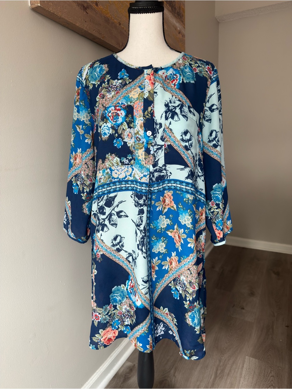 Westport 1962 Size S Boho Patchwork Floral Tunic Blouse